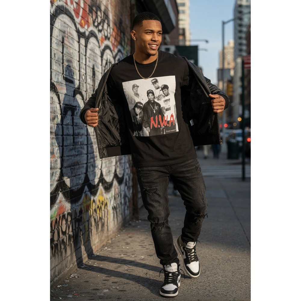 Street Hustlers T-Shirt Mens 3X Black Graphic Cotton N.W.A Hip Hop Rap Tee